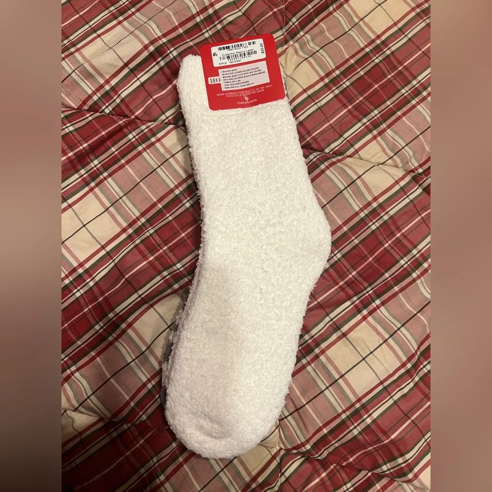 Charter Club-2 Pairs Gray and White Animal Print and Solid Color Socks NWT